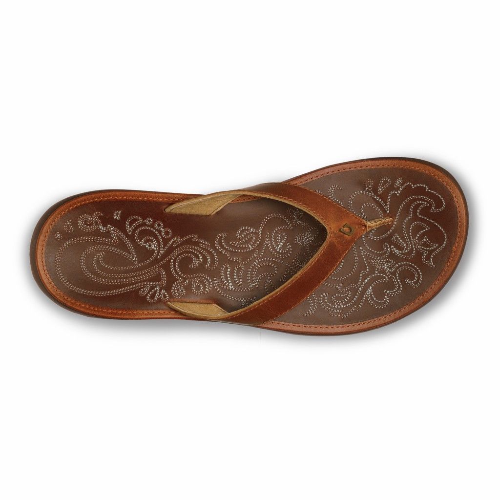 Sandalias Olukai Paniolo - Chanclas Mujer Cafes 20167-908